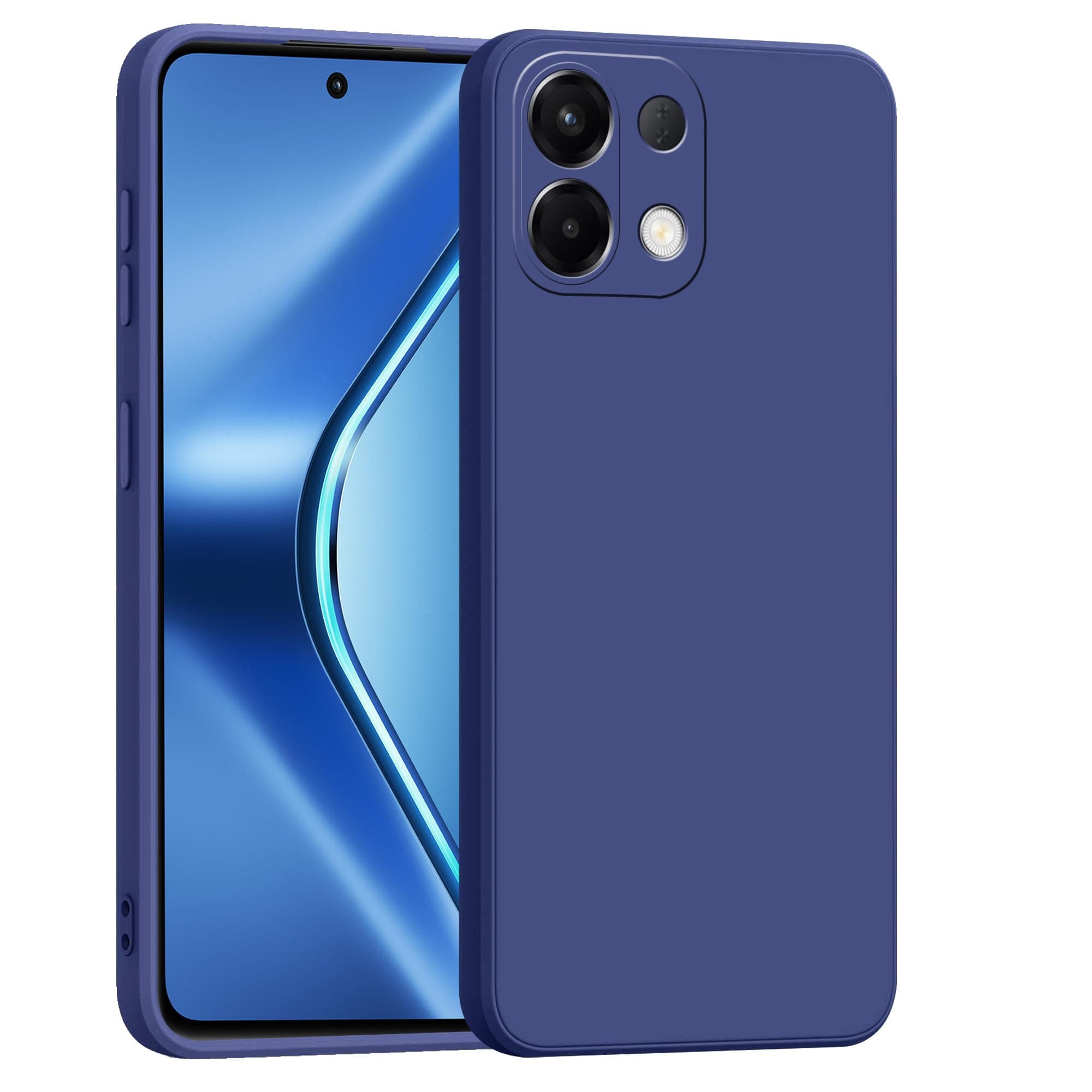 amazon basics Back Cover for Oppo K13 5G | Ultra Slim Soft Rubberised Case | Matte Silicone Flexible Mobile Case | Camera Protection - Blue