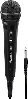 Zebronics MP100, Wired Microphone, 6.3mm, High Sensitivity Dynamic Mic, Cardioid Polar Pattern, for Karaoke | Speech | Stage | Wedding, 2.9 Meter Cable Length