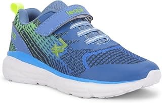 Liberty Leap7x KIMSER-E Slip-On Sports Walking Shoes for Kids - Black & Blue | Comfortable and Durable - Velcro Closure | Suitable for Gym, Running and Outdoor Shoes for Kids Boys - Cushioned Footbed
