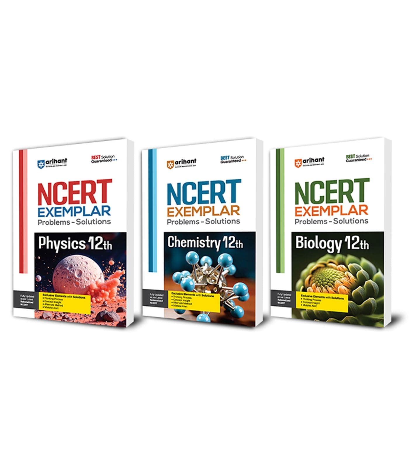 Arihant NCERT Exemplar Physics,Chemistry,Biology 12th Latest Rationalized Edition (Set of 3) | Problems & Solutions with Exclusive Elements | Thinking ... Insight, Mistake Alert | For Exam 2025-26