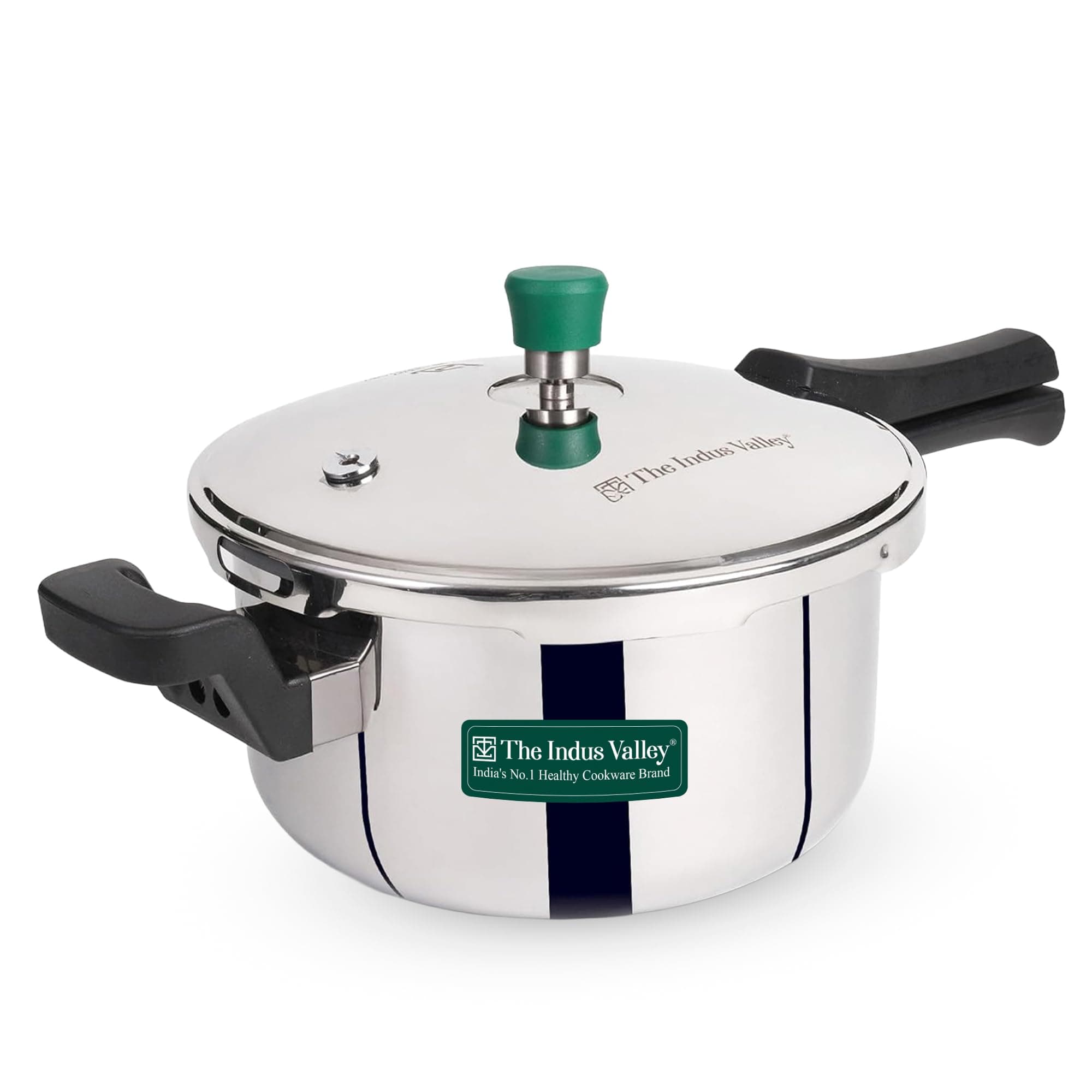 The Indus Valley Triply Stainless Steel 5 Litre Pressure Cooker/Pressure Pan - Outer Lid | Also Use As Deep Fry Pan | Induction Friendly | ISI-Certified, 3-Layer Body, Toxin-Free, 5 Y Warranty