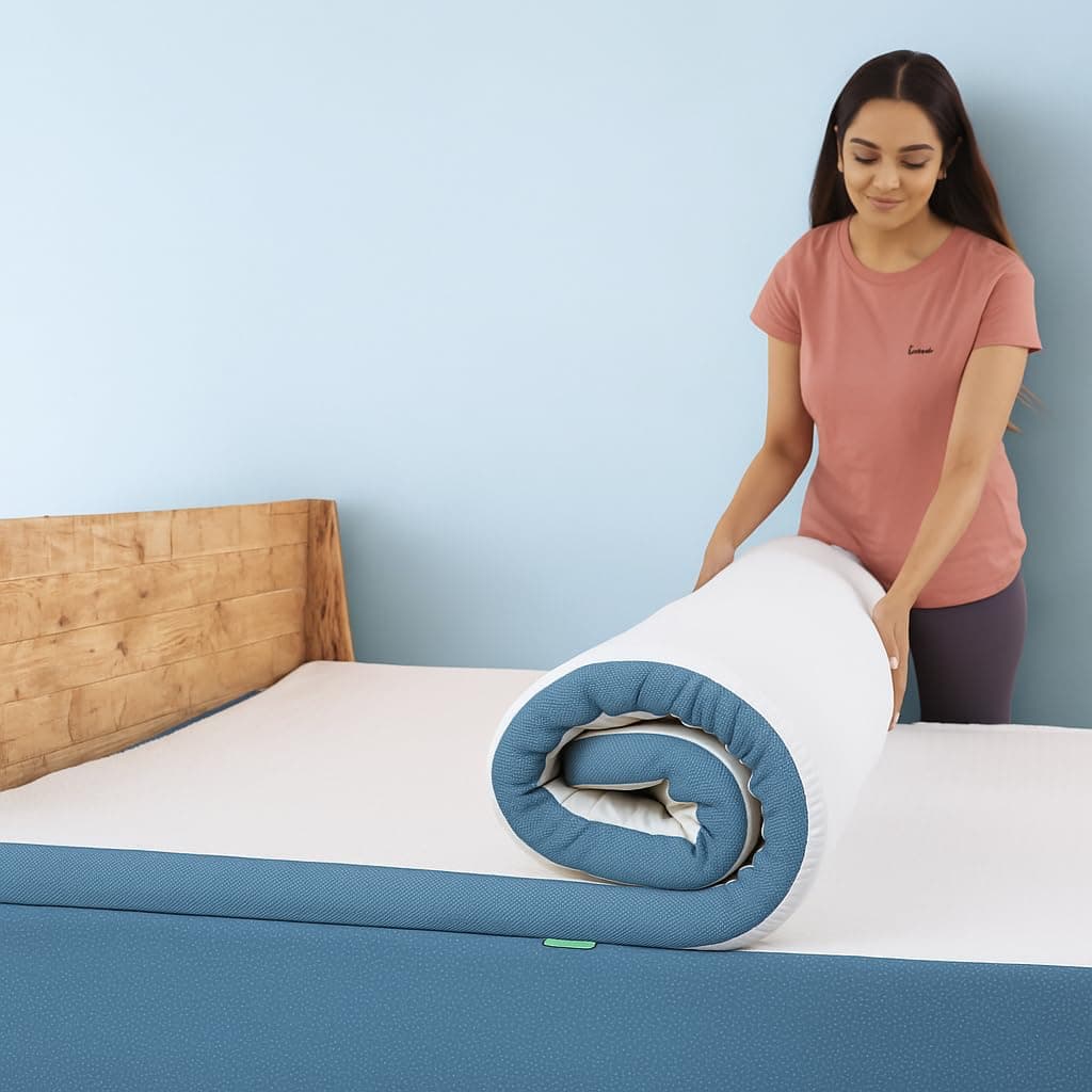 UrbanBed Latex Mattress Topper King Size 78x72 | 3 Inch Thick | PinCore Holes for Air Flow | Mattress Topper for Back Pain | Soft & Bouncy Mattress Pad | UltraFresh Premium Cover | 5 Years Warranty