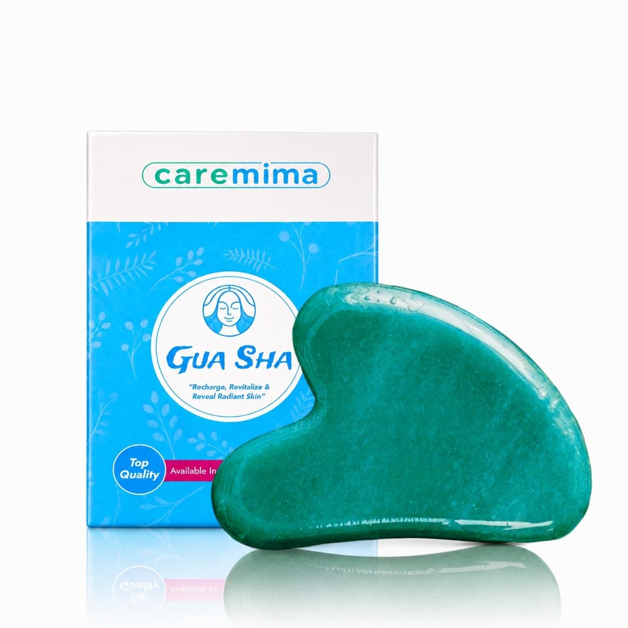 CAREMIMA Korean Jade Gua Sha Handheld Massager Tool | Luxury Natural Stone for Facial Skincare, Lymphatic Drainage, Anti-Aging, Wrinkles & Relaxation | Face, Neck & Jawline Sculpting