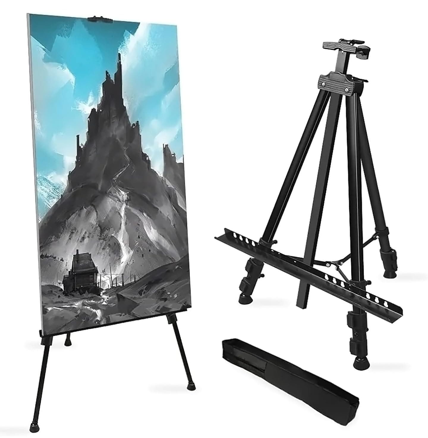 GLUN® Portable Lightweight Tripod Easel for Professional Artists - Adjustable Height, Portable Folding Design, and Sturdy Support for Painting, Sketching, and Displaying Your Artwork Pack of 1