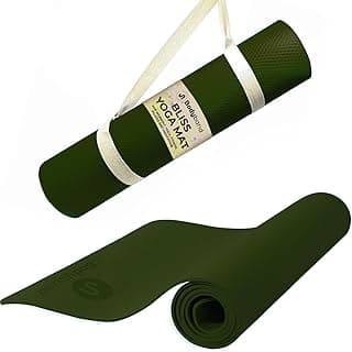 Bodyband Yoga Mat for Women and Men 4mm with Carry Strap EVA Material Extra Thick Exercise Mat for Workout Yoga Fitness Pilates and Meditation, Anti Tear Anti Slip For Home & Gym Use - Army Green