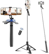 Celfiexpt 71 inch Selfie Stick Tripod 360 Degree Rotation Anti Shake Handle Long Tripod Stand with Bluetooth Remote for Mobile Phone Multi-Function Selfie Stick for iPhone Android Phone Camera Gopro