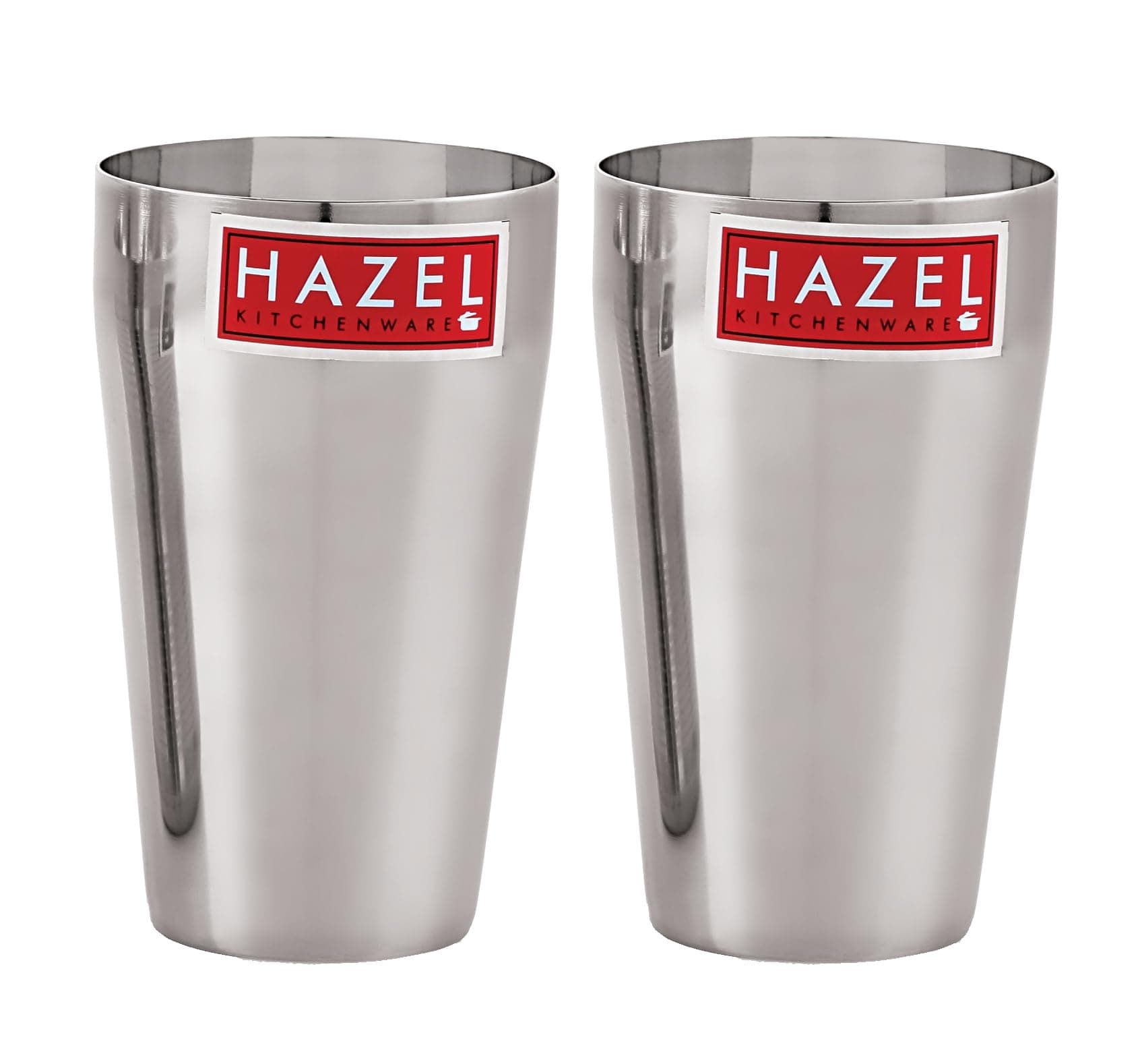 HAZEL Stainless Steel Lassi Glass 750 ml | Large Drinking Glasses for Water | Big Steel Glass | Juice, Milk Pack of 2