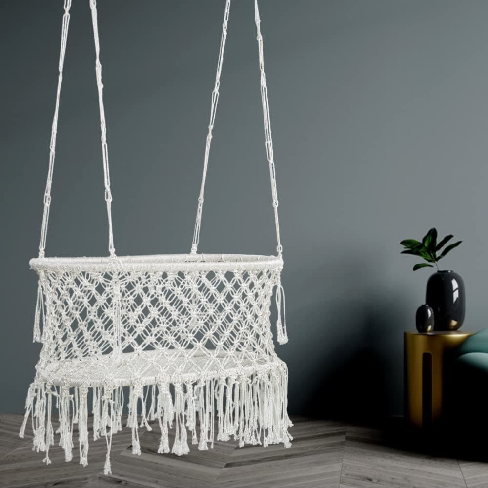 Patiofy Baby Swing | Swing Cradle | Jhula | Portable | for New Born Kids Age Group 6-2 Years Weight Capacity Up to 10 Kg (White- Oval Shape)