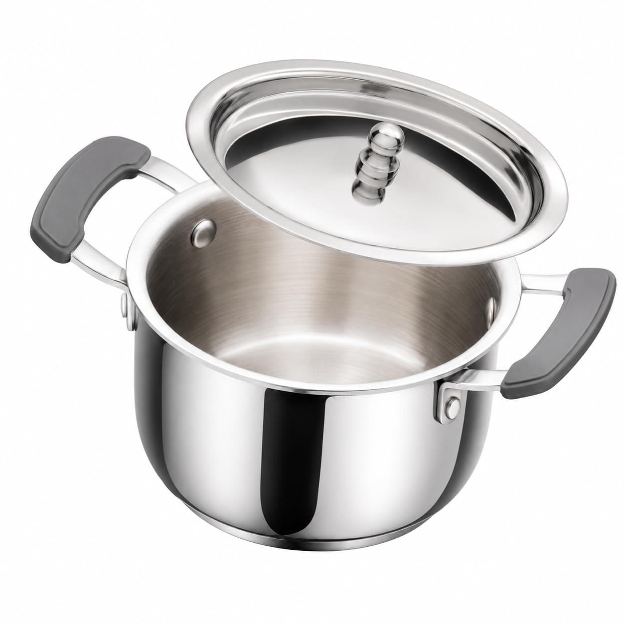 Silver Queen Tri-Ply Stainless Steel Mini Casserole with Lid, 10 cm (0.35 L), Mini Saucepot, Heavy Bottom Cooking Pot, Triply Patila, Gas & Induction Compatible, Even Heat Distribution
