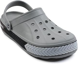 Liberty A-HA LITEWALKXT Clogs for Men, Black & Light Grey | Casual Slip-On Slingback Clog for Walking, Outdoor/Indoor Use | Solid Pattern, Fashionable Sandals with Lightweight Regular wear