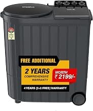Whirlpool 10Kg Semi-Automatic Top Loading Washing Machine (Ace XL 10, Graphite Grey (10YR)