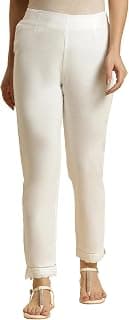 W for Woman Women Mid Rise Cotton Blend Slim Pants | Cotton Blend Slim Pants | Trousers