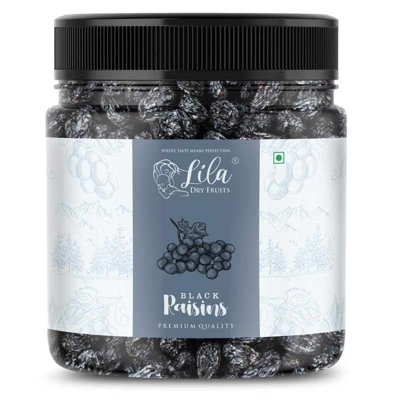 LILA DRY FRUITS Black Raisins 250 GMS | Premium Afghani Black Raisin | Kali Kishmish | Delicious & Healthy Snack | High in Antioxidants | Munakka Dry Fruit Perfect for Gifting
