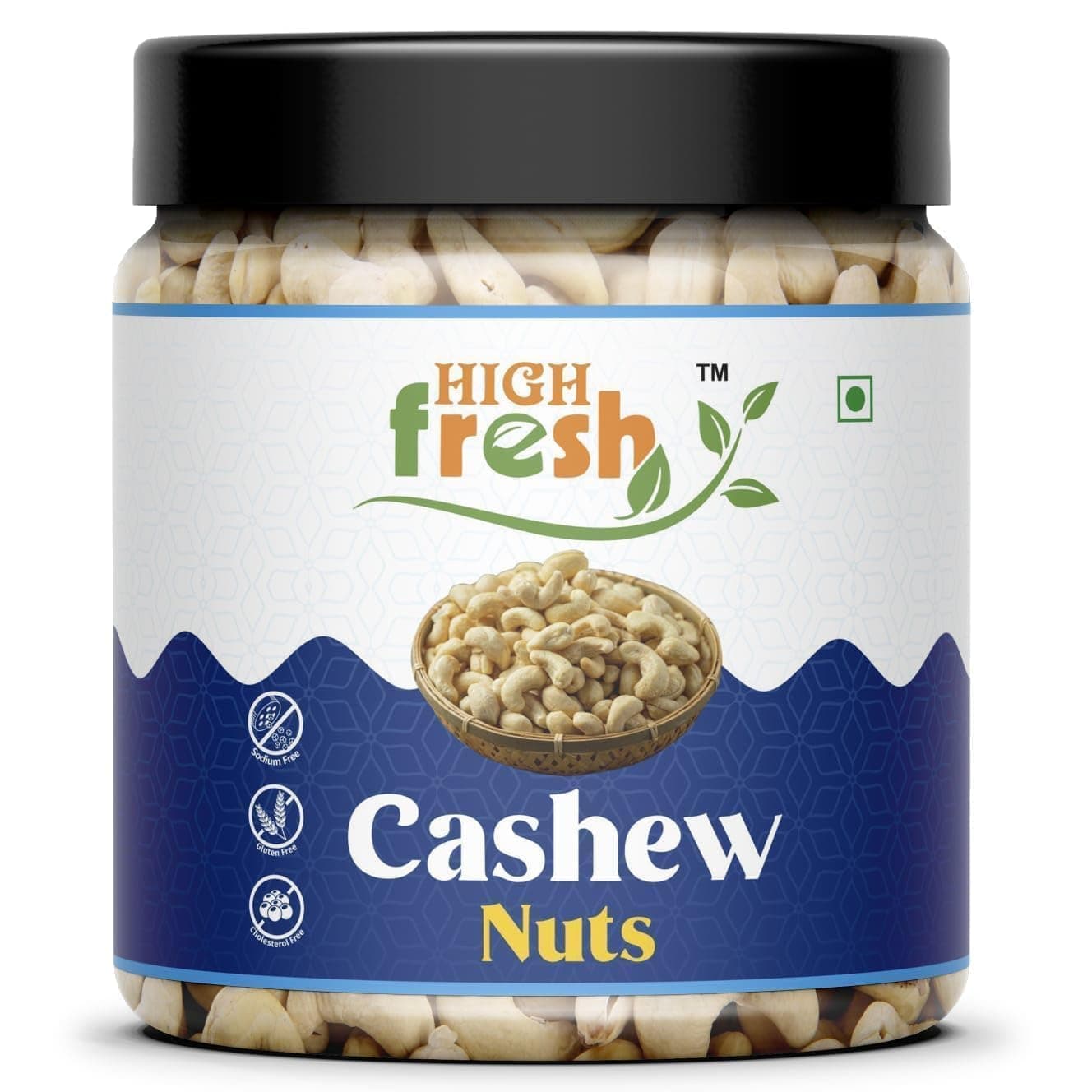 HighFresh Dry Fruits Whole Raw Cashew - 250Gm (Jar) Whole Crunchy Cashews|Premium Kaju Nuts|Nutritious & Delicious|Gluten Free & Plant Based Protein|Hygienically Packed|Healthy Snacks|Low In Calorie
