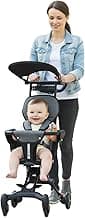 Baby Travel Stroller, Lightweight 2.7 kg, Portable Compact Umbrella Stroller for Toddler, Airplane Travel, Removable Seat, Black, 25 kg Capacity