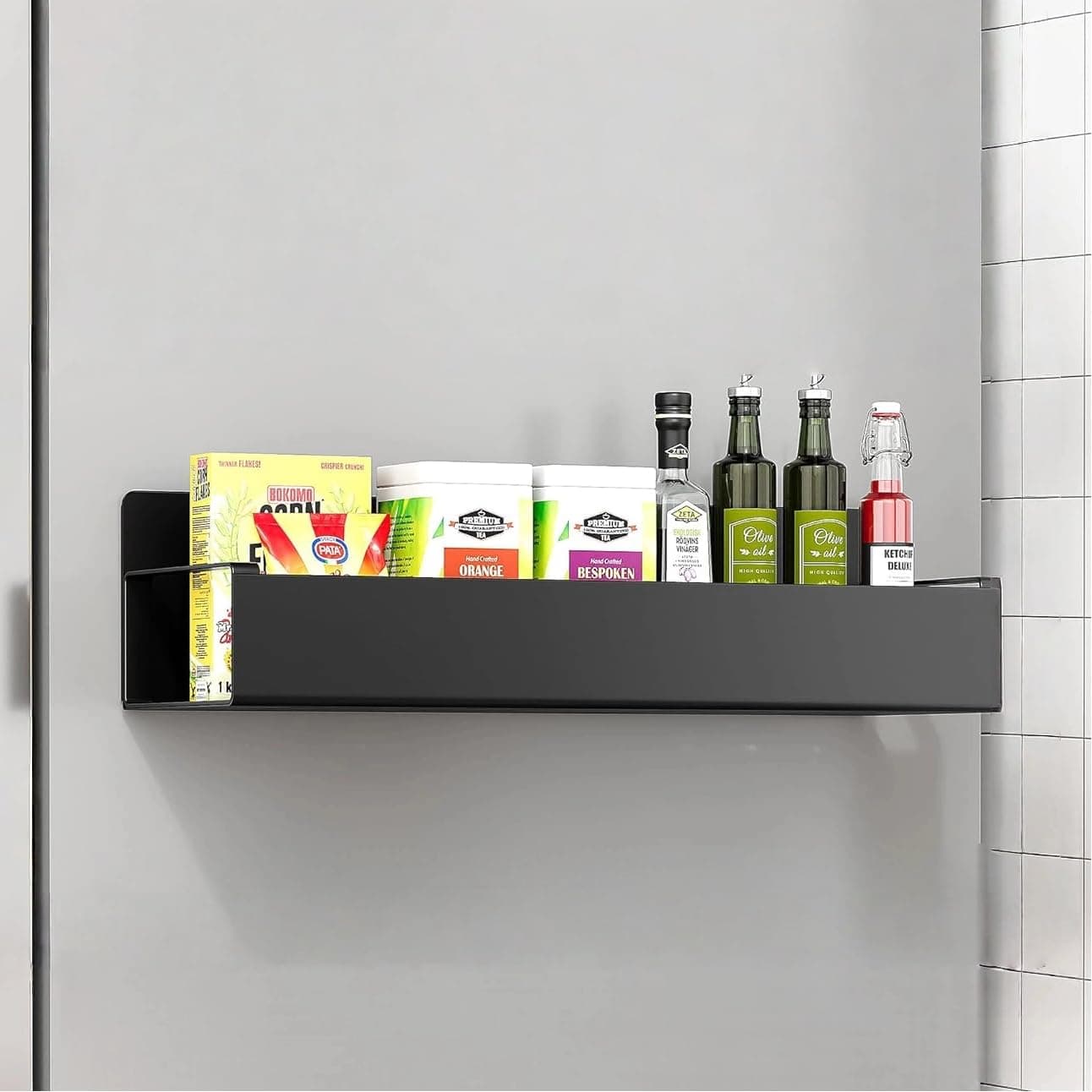 ESPERO Fridge Side Storage Rack, Magnetic Metal Shelf For Fridge, Kitchen Spice Rack Organizer for Refrigerator, Oven, Space-Saving Organizers, Multi-Use for Spices, Utensils Store (Pack Of 1)