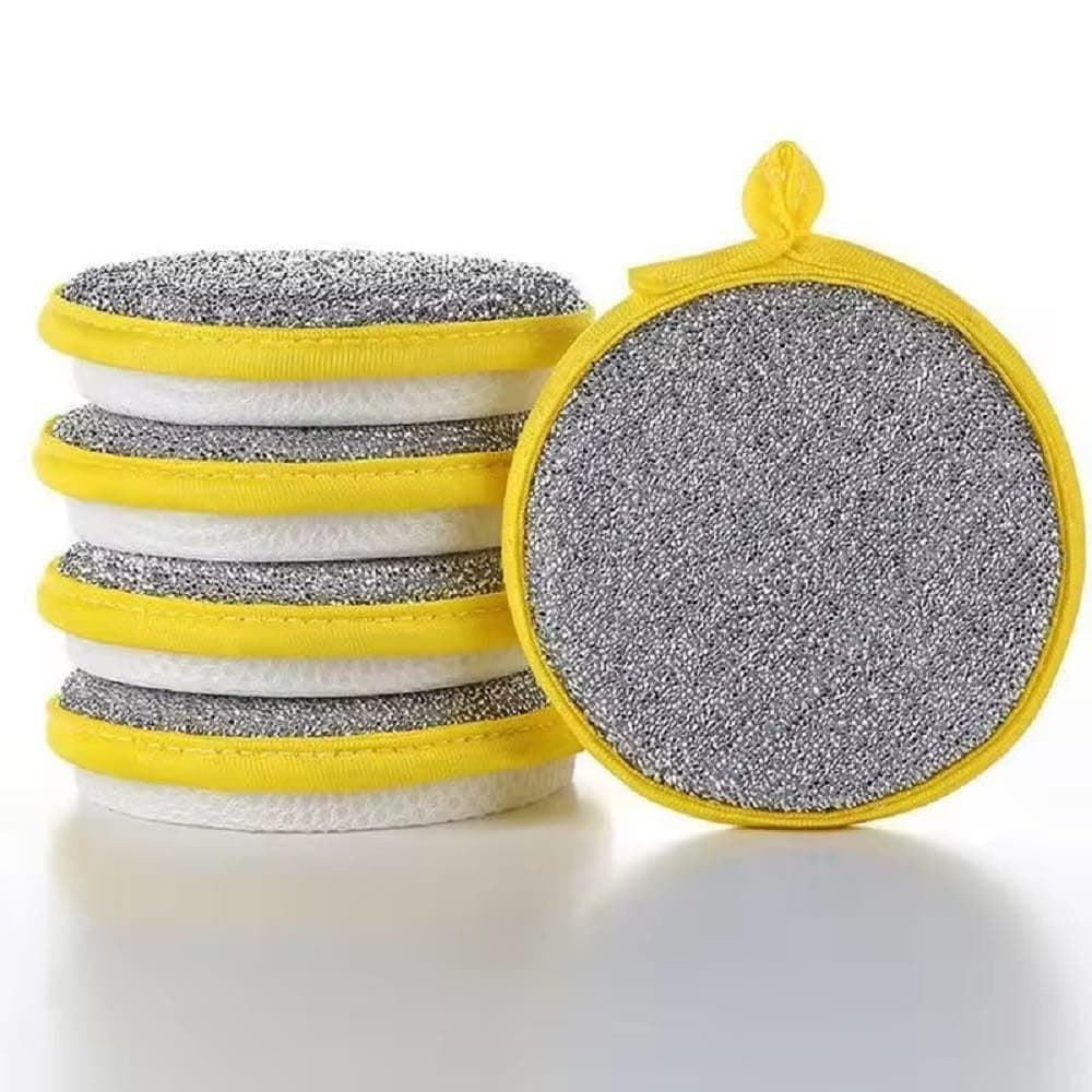 Washing Dishes Sponges Double-Sided Dishwashing Sponge Scrubber Round Non-Scratch Scrub Sponges Pads Kitchen Cleaning Tools for Dishes, Pots, Pans, Sink, Basin (10)
