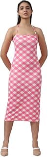 FOREVER 21 Womens Checked Bodycon Midi Dresses