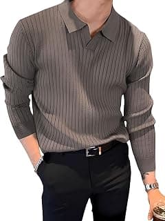 TYSORT Men's Woolen Full Sleeve Collar Polo Knitted Sweater for Men,Winter Wear Sweater for Men.