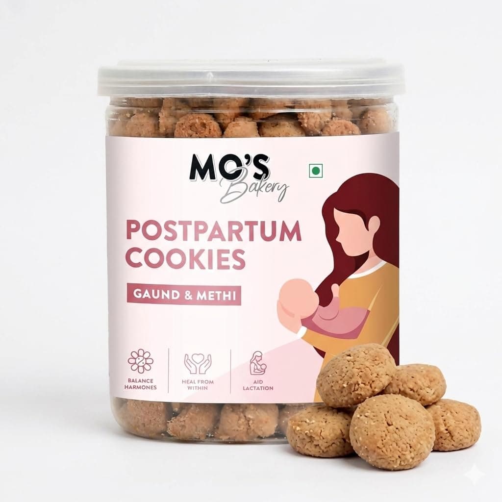 Mo’s Postpartum Cookies – 300g | Mini Cookies | With Ragi, Almonds, Gond, Jaggery & Healing Spices | Nourishing Snack for New Moms | Supports Lactation & Wellness