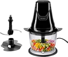 Sujata Chopcraft Electric Chopper 900ml, 260W Vegetable Chopper for Kitchen | Dual Speed | 3200 RPM High Speed Motor | Stainless Steel Blades | Chop, Mince, Whip & Blend | Black