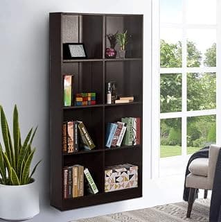 DeckUp Meritus-L 4-Shelf Engineered Wood Book Shelf and Display Unit (Dark Wenge, Matte Finish)
