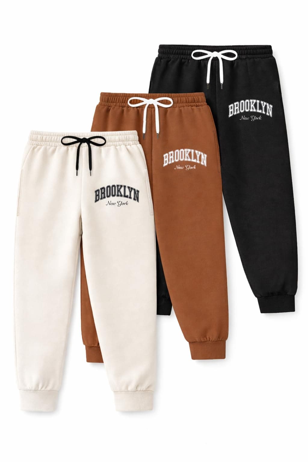 Trampoline Boys Printed Track Pants Pack of 3 with 2 Pockets | Kids Elastic Waist Joggers with Adjustable Drawstring | Casual Sports Lower for Boys