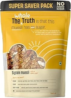 The Whole Truth - Super Saver Pack | Breakfast Muesli | 5 Grain Muesli | 750 grams | Dairy-free | No Artificial Sweeteners | No Added Flavours | No Gluten or Soy | Nutritious Snack