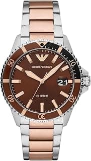 Emporio Armani(エンポリオアルマーニ) Brown Dial Two-Toned Men's Watch AR11340