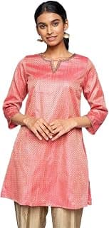 global desi Printed Polyester Round Neck Womens Regular Kurta (FW21GM210KUJQDA-P)