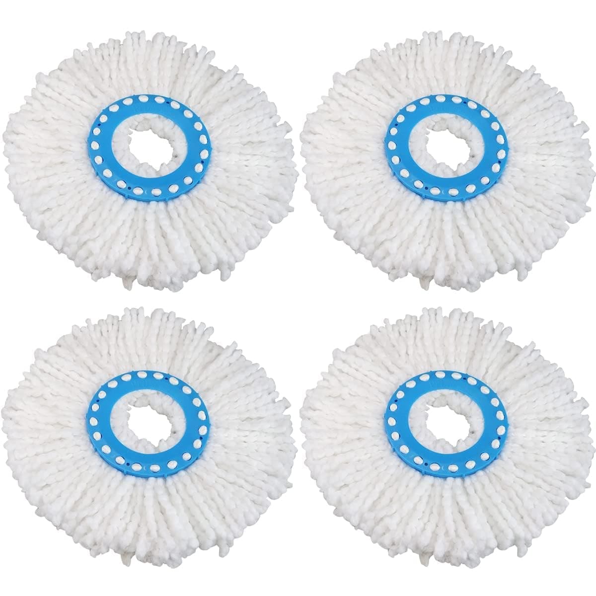Primeway Pw578Mr_4 Polyester Microfiber Mop Head Refill Set, Blue and White (Pack of 4)