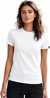 Bewakoof Women's Cotton Solid Slim Fit Half Sleeve Round Neck T-Shirt | Cotton Tshirt for Woman | Casual wear | Streetwear
