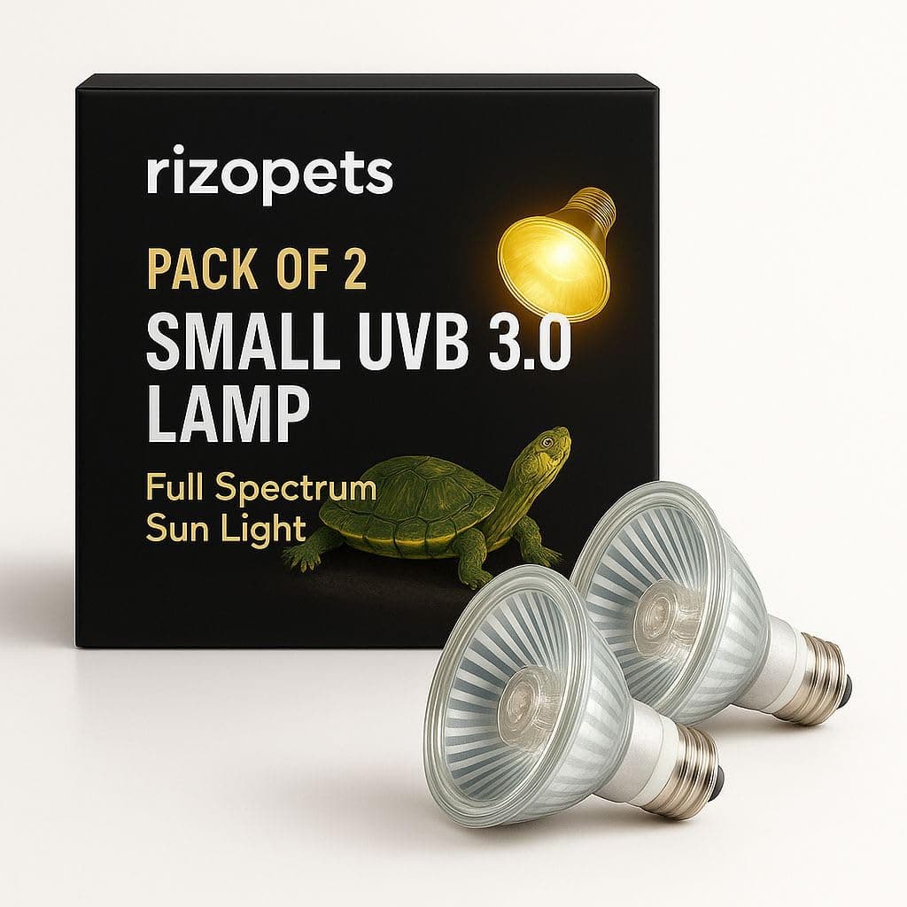 rizopets Reptile Heat Bulb, Full Spectrum UVA/UVB E27 Socket Base Basking Bulb for Turtle, Reptiles, Amphibians, Aquarium Tank & Terrarium (50 Watt, Pack of 02)
