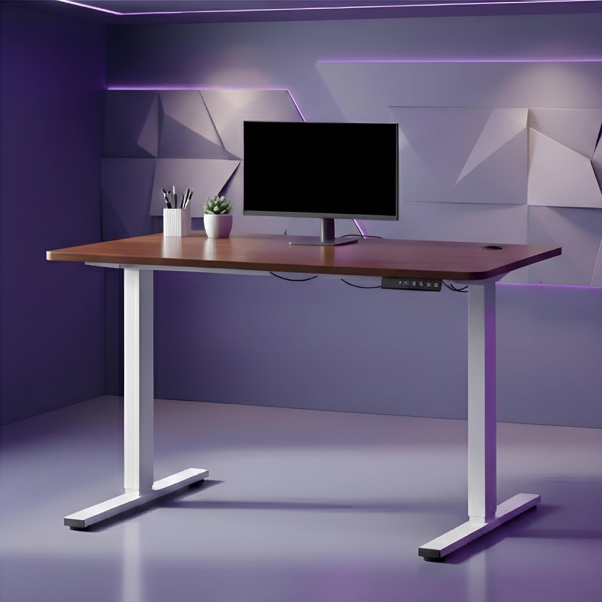 Wakefit Study Table | 5 Yr Warranty | Standing desk, Computer Table for Home Pc, Electric Height adjustable, Digital Display & 4 Memory Presets, Free Installation, Modern Ergonomic Wobble-Free- L160Cm