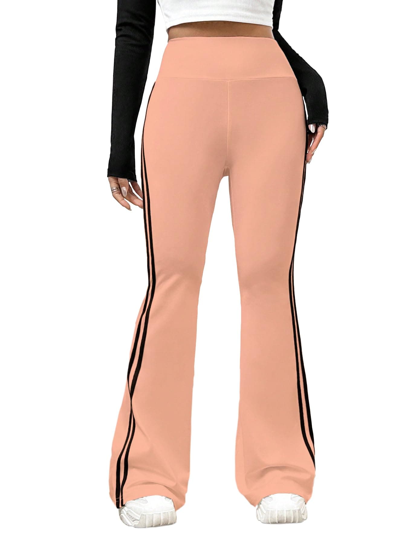 TOPLOT Women's Bell Bottom Pants | Flared Fit Design | Stylish Look Structure | Comfortable Wear | Trendy Fashion Style | Easy Movement Fit | Excellent for Casual & Everyday Wear (5159)
