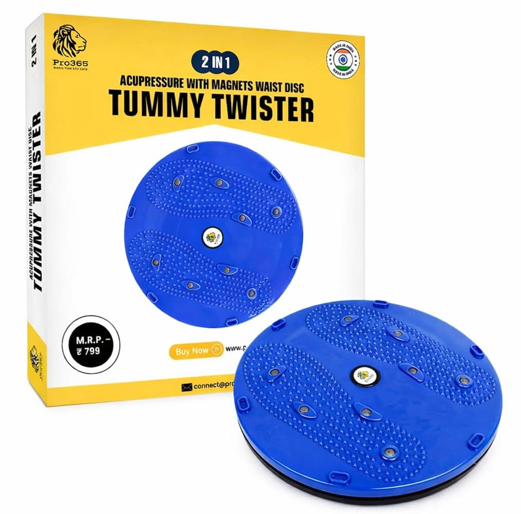 PRO365 5-in-1 Slimming Tummy Twister | Double-Sided Acupressure Waist Disc with Magnets | Reflexology Fat Burning Exercise Board | Anti-Skid | 1 Year Brand Warranty