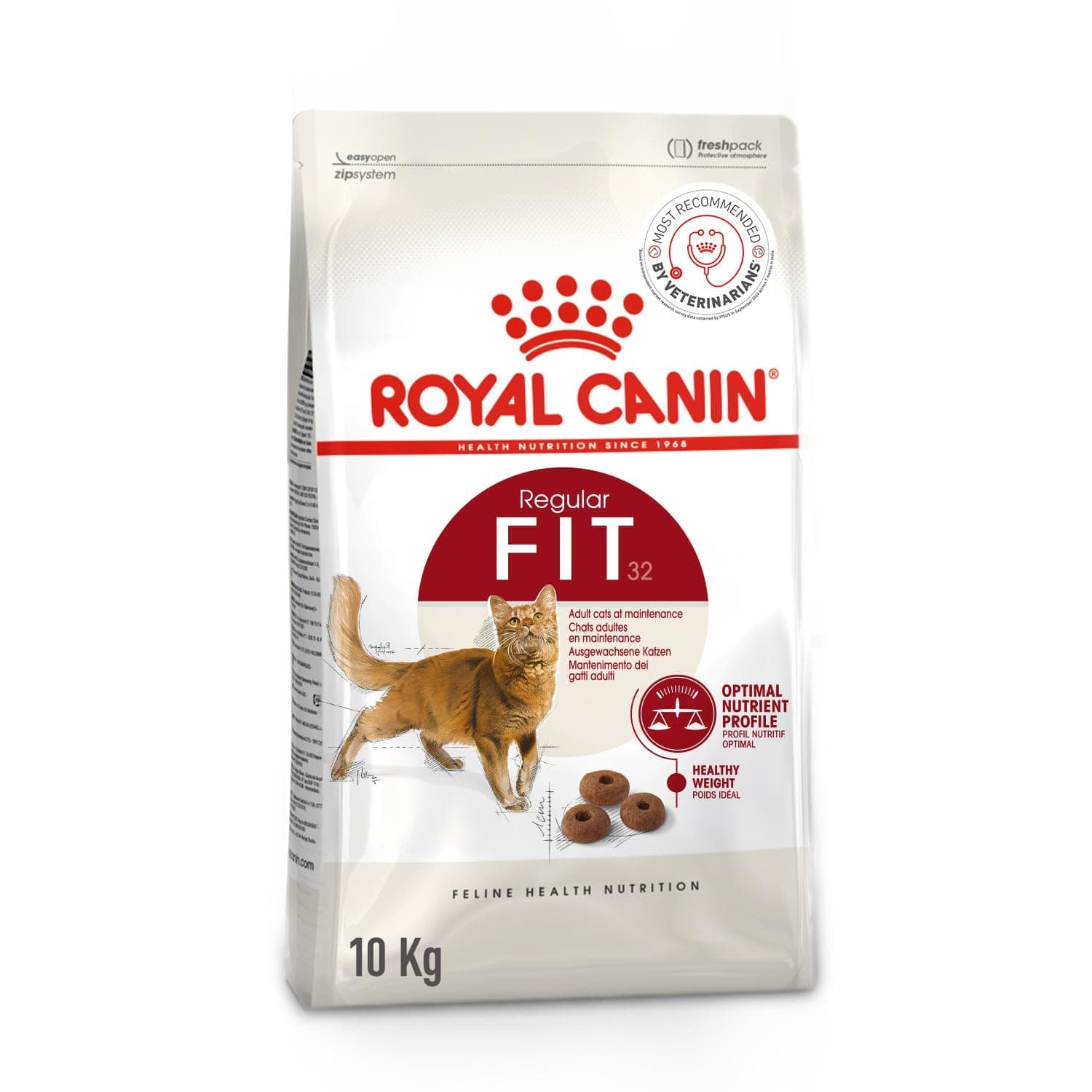 Royal Canin Fit 32 Adult Cat Food, Dry Food, Supports Optimum Nutrient Profile and Healthy Weight, 10 Kg