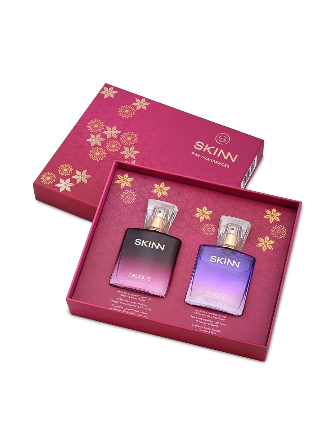 Skinn By Titan |Gift Pack of Celeste & Sheer (25 ml x 2) | Perfume For Woman| Gift Set For Women |Long Lasting Fragrances | Floral & Fruity |Eau De Parfum