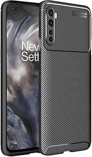 TheGiftKart Rugged Carbon Fibre Back Cover Case for OnePlus Nord | Shockproof & Protective | Stunning Minimalist Design Back Cover Case for One Plus Nord (2020) (Black)