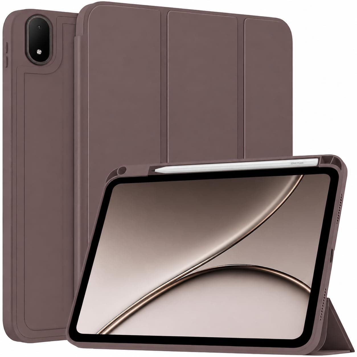 ProElite Cover for OnePlus Pad 4/Pad 3 13.2 inch case, Soft Flexible Flip Cover for OnePlus Pad 4/3 13.2 inch with Pen Holder [Recoil Series] - Coffee