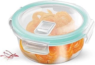Treo Glass By Milton Hi Borosilicate Clip Fresh Round Container, 400 Ml, 1 Piece, Transparent