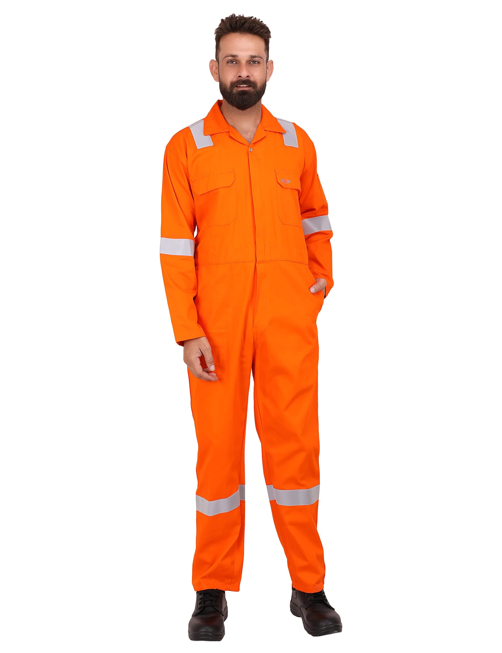CLUB TWENTY ONE Men's Cotton Coverall for Industrial and Protective Use with Certified Reflective Tape