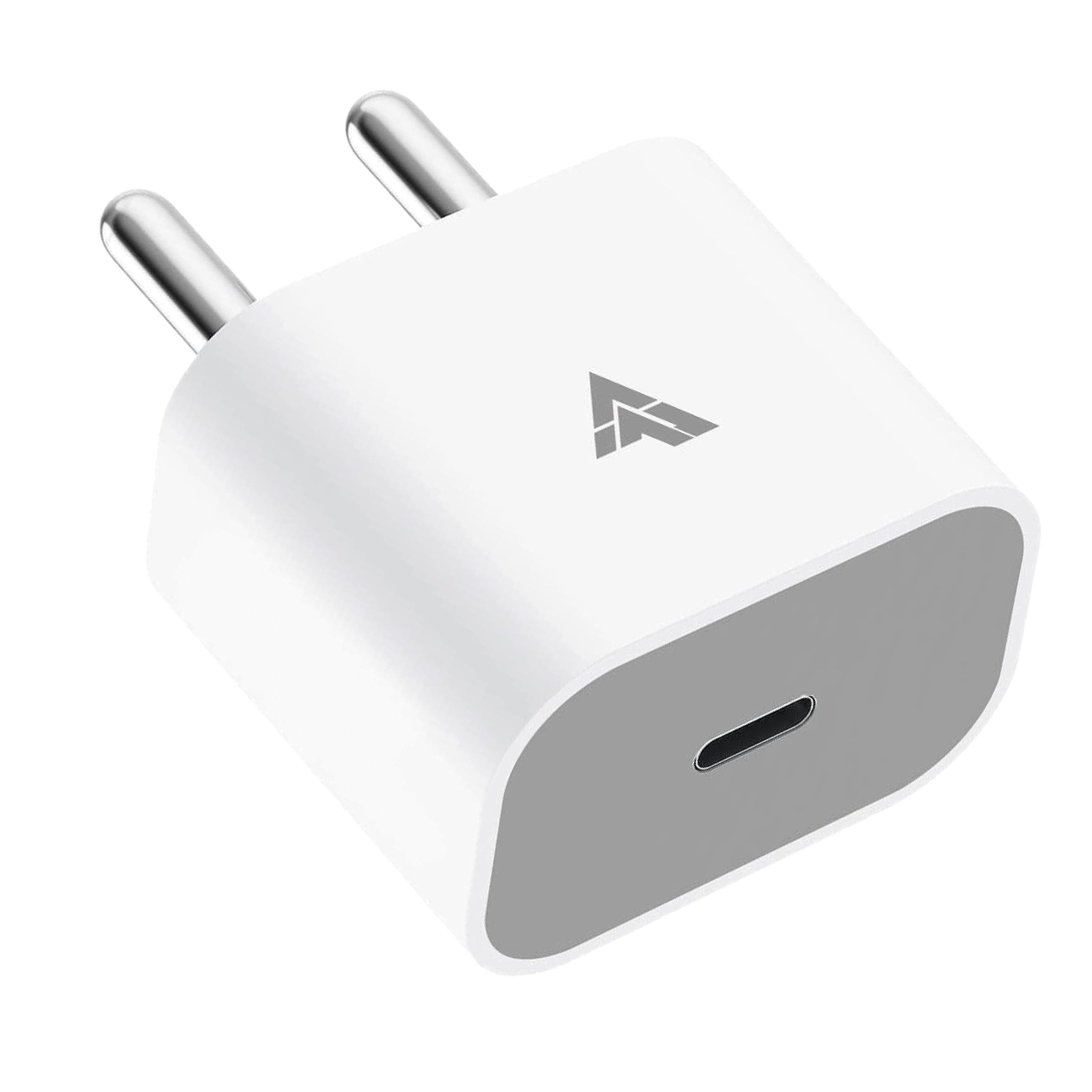 DR VAKU® 20W Charger Type C Adapter for 17/17 Air/17 Pro/17 Pro Max, 16/16 Plus/16 Pro/16 Pro Max/16e, 15/14/13/12/11 Series with PD 3.0 USB-C 20 Watt Fast Charging Adaptor-White