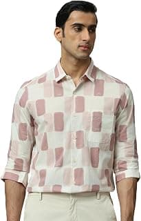 MUFTI Pink Geometric Slim Fit Shirt
