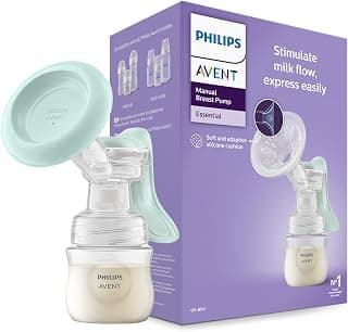 Philips Avent Essential Manual Breast pump SCF417/11 | Easy Silicone massage cushion & Ergonomic handle, Soft & Gentle, BPA Free