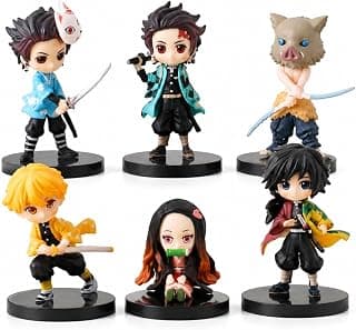 SKY SHINE Demon Slayer 6 PCS Anime Action Figure Set | PVC Character Statues with Display Base | Decorative Toy Model for Home Decor | Desk Decoration | Birthday Gift for Anime Fans
