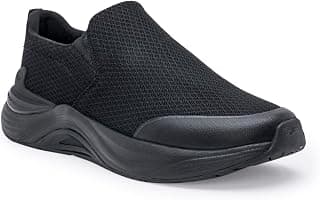 Red Tape Men's Walking Shoes Black Mesh Round Slipon, 6 UK