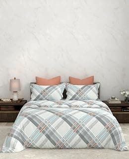 Bombay Dyeing King Size Bedsheet Cotton – Super Soft and 164 TC Premium Fabric, 2 Pillow Covers Included (274 x 274 cm) - FK06