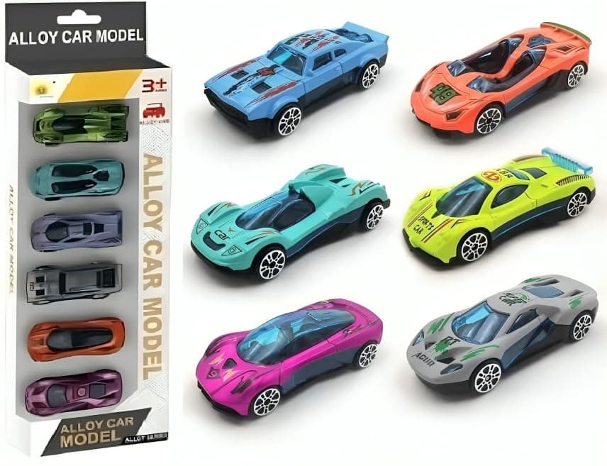Sky Tech® Model Alloy Vehicle Model Metal Cars 6 Pcs Vehicles, Car Play Set for Toddlers,Boys Die-Cast Car Set, Birthday Decorations Gift Movie Vehicle Racing for Kids