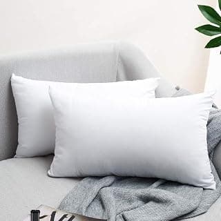 Nipun International Microfiber Cushions - Pack of 2 Pcs, 12 x 20 Inches, White | Sofa Pillow, Cushion, Cushions for Sofa, Cushion for Bed